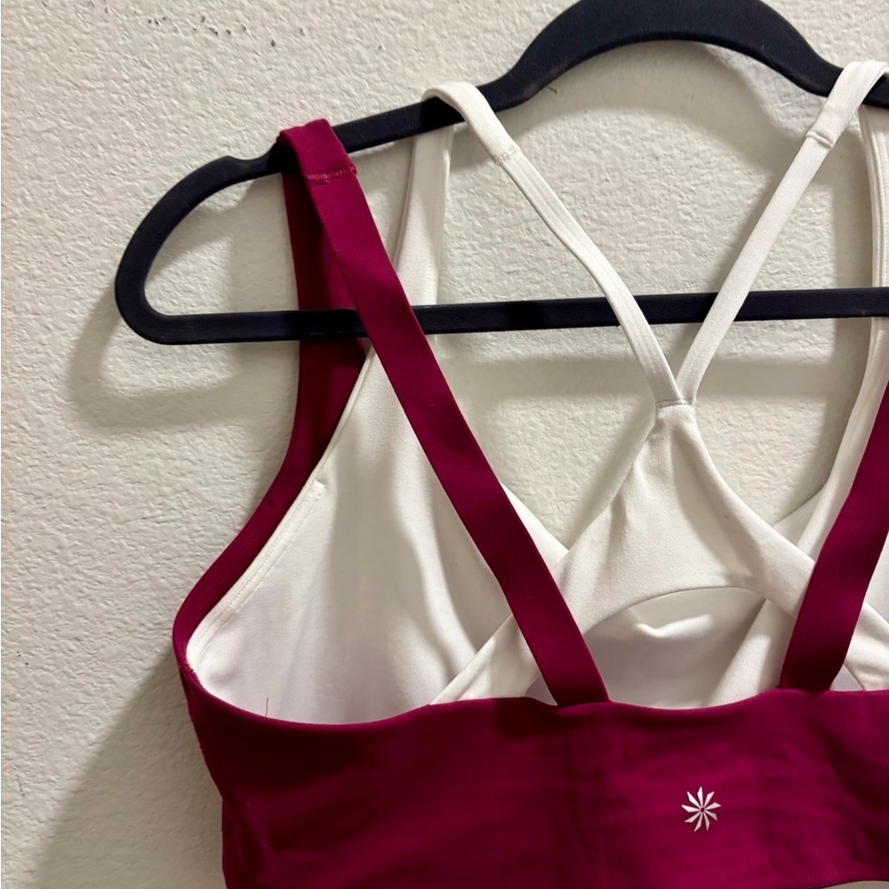 NWOT Athleta Double Up Sports Bra D-DD in Wildberry, size L - Picture 7 of 9